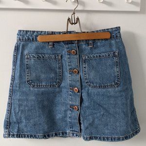 Patch Pocket Denim Mini Skirt